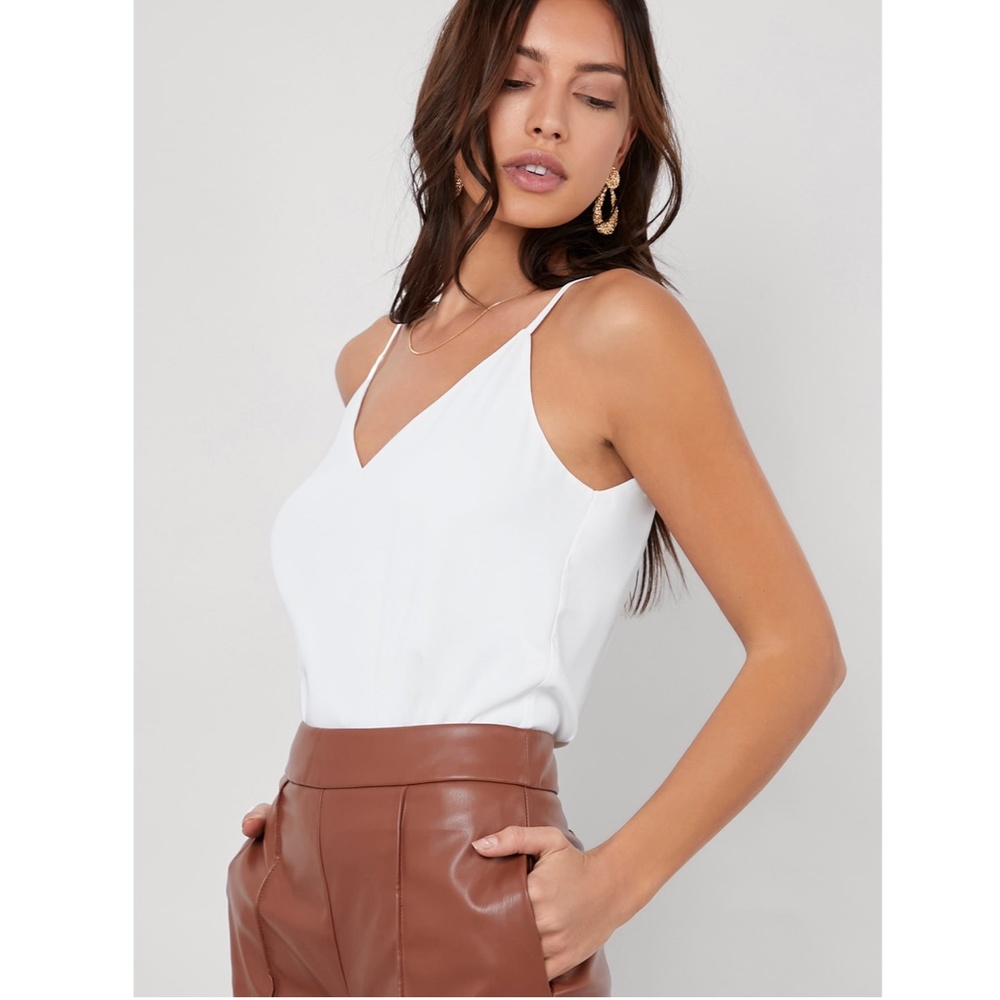 White V-Neck Camisole Top - Picture 3 of 8